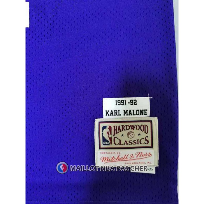 Maillot Utah Jazz Karl Malone NO 32 Mitchell & Ness 1991-92  volet